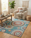 Seaside Blooms Collection Area Rug -  Eden Rectangle Light Blue  lifestyle 35