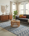 Geo Garden Lattice Collection Area Rug -  Andalusia Rectangle Harbor Blue  lifestyle 35