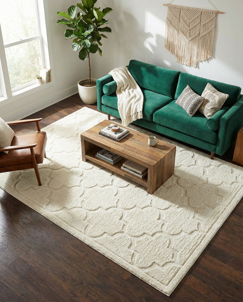Trellis Haven Collection Area Rug -  Havencrest Rectangle Ivory  lifestyle 25