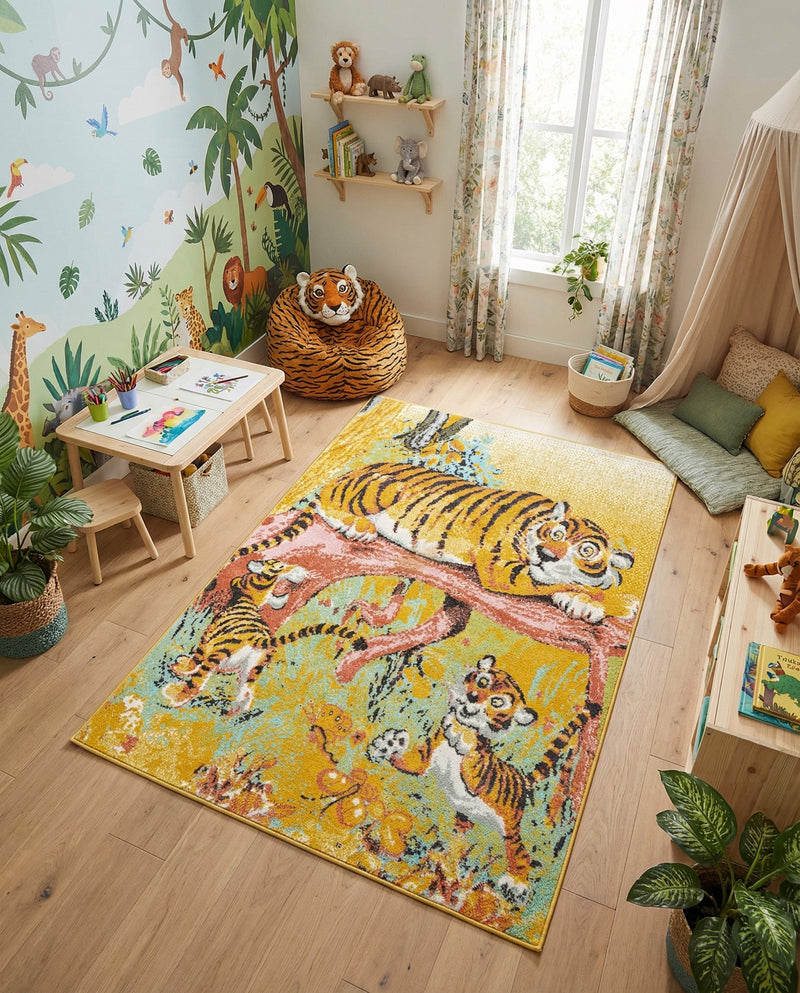 Wonder Tykes Collection Area Rug -  Groove Rectangle Multi  lifestyle 7