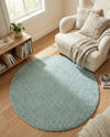 Cozy Comfort Shag Collection Area Rug - Haven (Sage Green) Round Sage Green  lifestyle 69