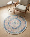 Savannah Series Collection Area Rug -  Augusta (French Blue) Round French Blue  lifestyle 48
