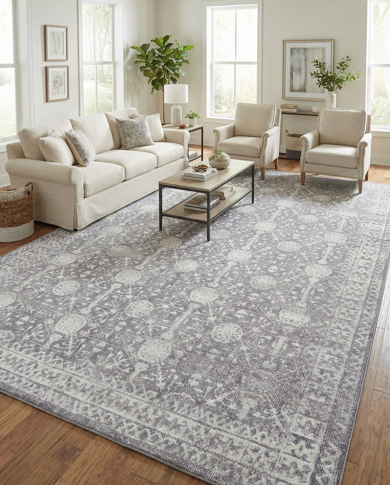 Heritage Elegance Collection Area Rug -  Chatsworth Rectangle Gray  lifestyle 16
