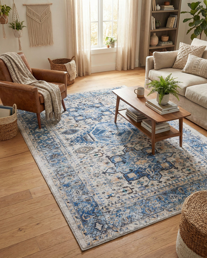 Laguna Sands Collection Area Rug -  Venice Rectangle Royal Blue  lifestyle 25
