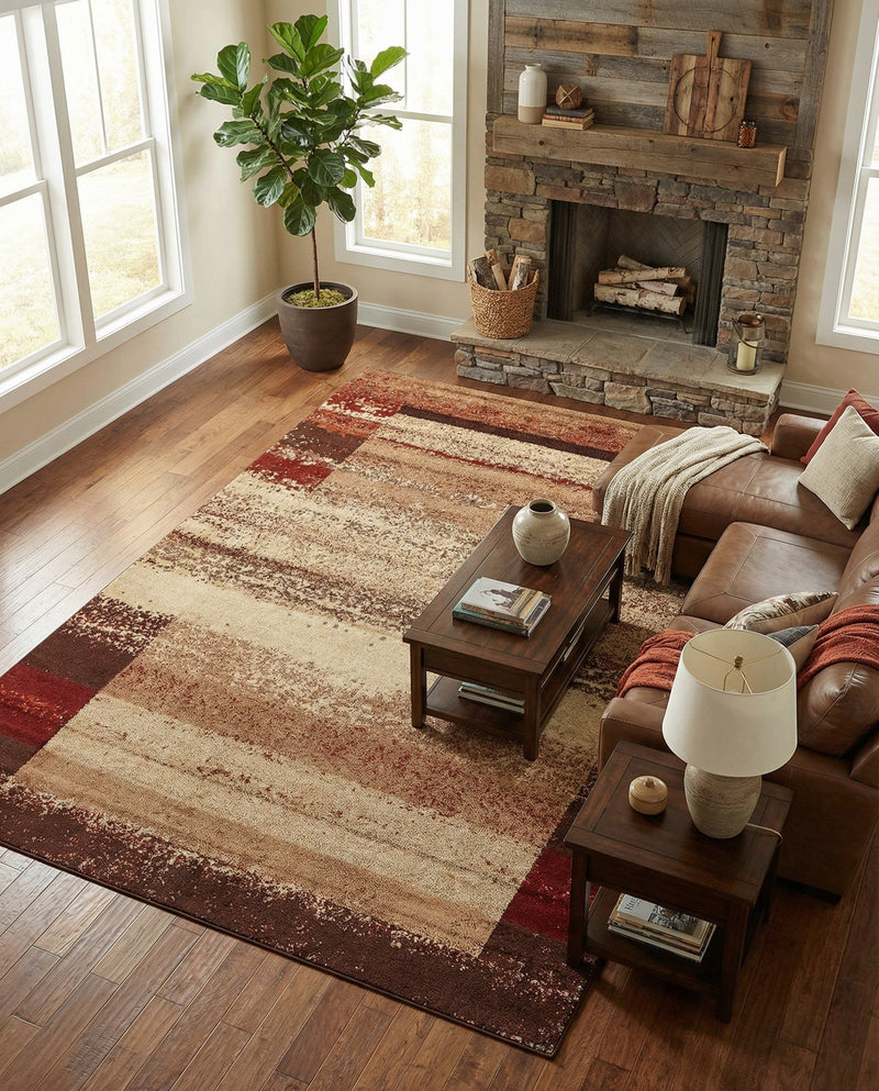 Autumn Meadow Collection Area Rug -  Maplecrest Rectangle Beige  lifestyle 7
