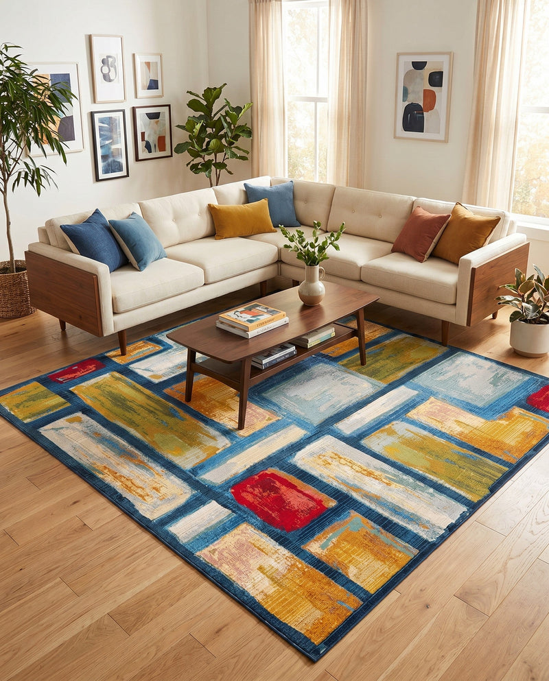 Urban Terrace Collection Area Rug -  Portico Square Multi  lifestyle 81