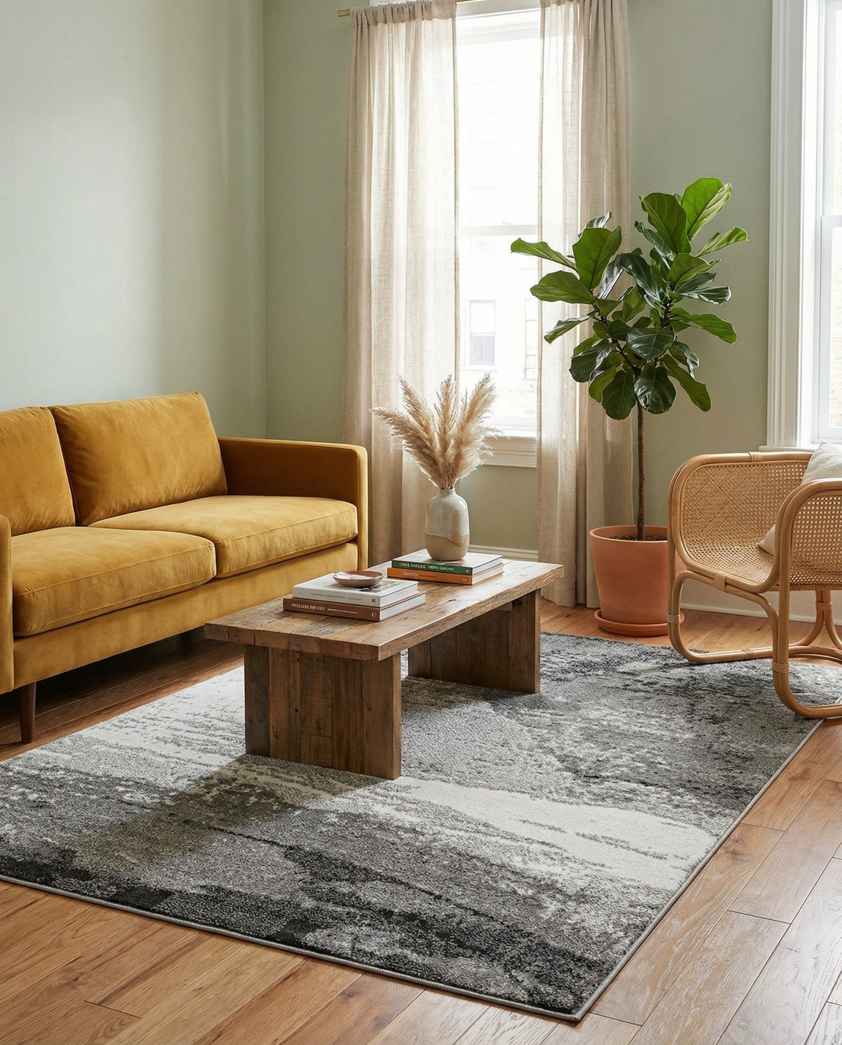 Copenhagen Edge Collection Area Rug - Nyhavn Rectangle Black  lifestyle 19