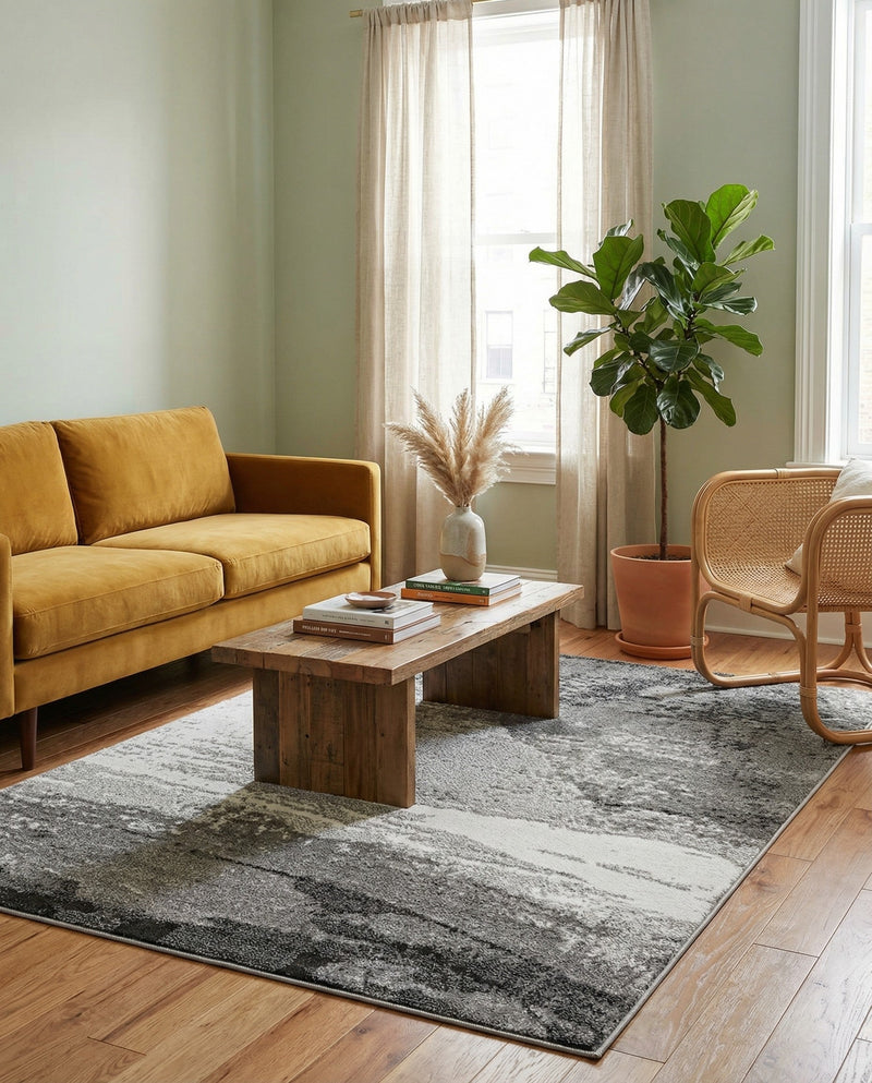Copenhagen Edge Collection Area Rug - Nyhavn Rectangle Black  lifestyle 19