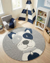 Wonder Tykes Collection Area Rug -  Magicgrove Round Blue and Gray  lifestyle 29