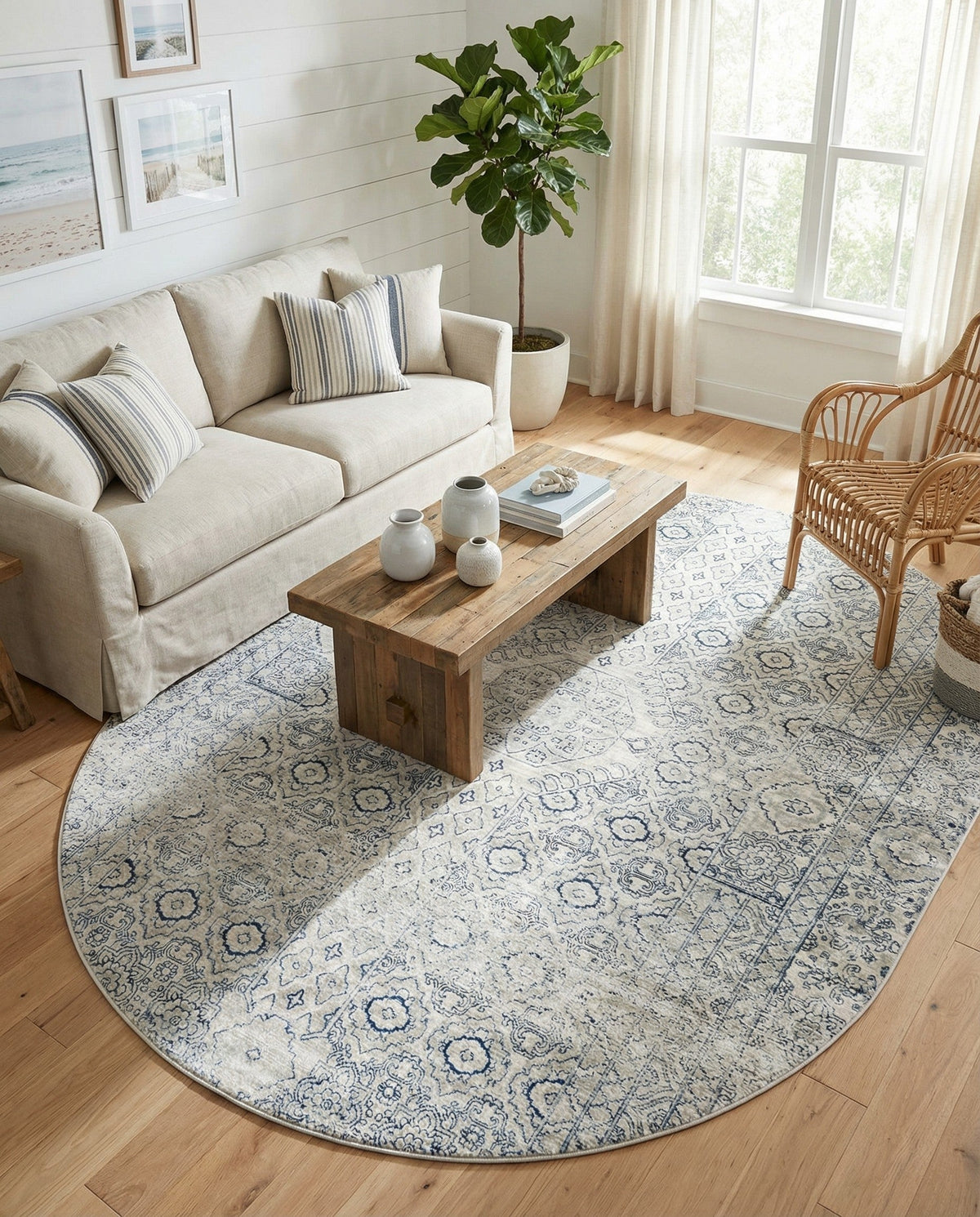 Coastal Haven Collection Area Rug -  Shoreline Oval Gray  lifestyle 82