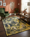 Riviera Elegance Collection Area Rug -  Menton (Navy Blue) Rectangle Navy Blue  lifestyle 24
