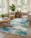 Chromatic Oasis Collection Area Rug -  Serene Rectangle Light Blue  lifestyle 11