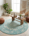 Georgetown Rugs Collection Area Rug - Dupont (Aqua) Round Aqua  lifestyle 64