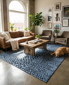 Aegean Elegance Washables Collection Area Rug -  Mykonos Rectangle Navy Blue  lifestyle 13