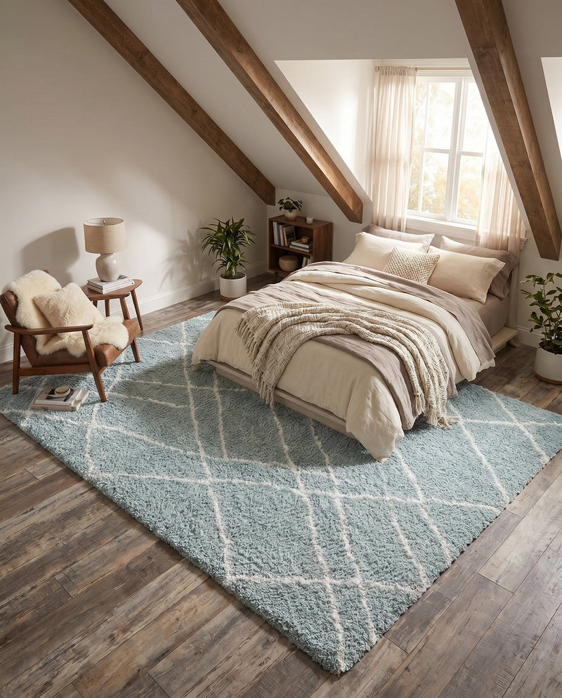 Cozy Haven Shag Collection Area Rug - Serenity (Sage Green) Rectangle Sage Green  lifestyle 9