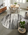 Urban Terrace Collection Area Rug -  Riverside Round Black and White  lifestyle 48