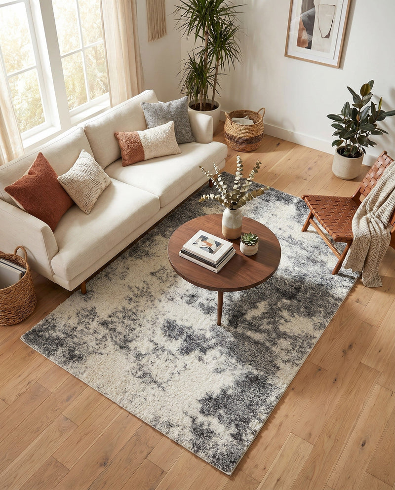 Cozy Haven Shag Collection Area Rug -  Tranquility (Smoke Gray) Rectangle Smoke Gray  lifestyle 11