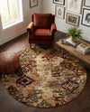 Bistro Lounge Collection Area Rug -  Piccolo Round Beige  lifestyle 75