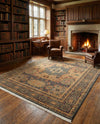 Ottoman Elegance Collection Area Rug - Sultan Rectangle Blue  lifestyle 33