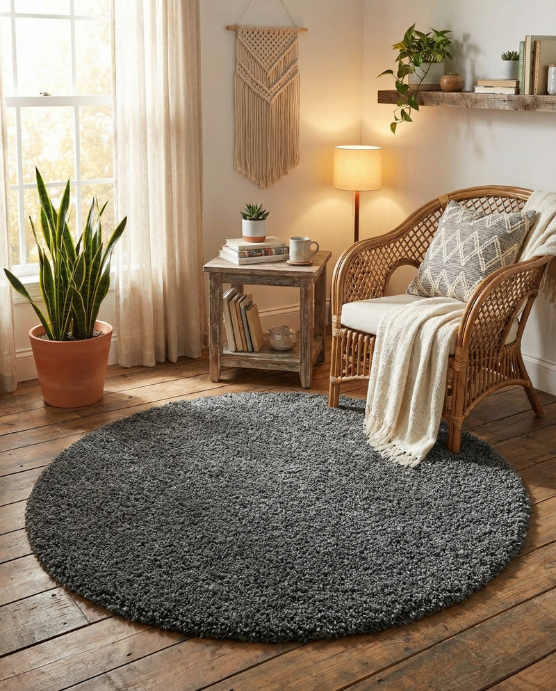 Alpine Plush Collection Area Rug -  Cortina (Peppercorn) Round Peppercorn  lifestyle 73