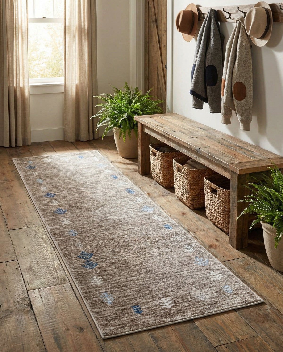 Zagros Shades Collection Area Rug -  Yasuj Runner Gray Brown  lifestyle 85