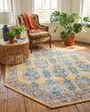 Seville Stripes Collection Area Rug -  Granada (Yellow) Octagon Yellow  lifestyle 69