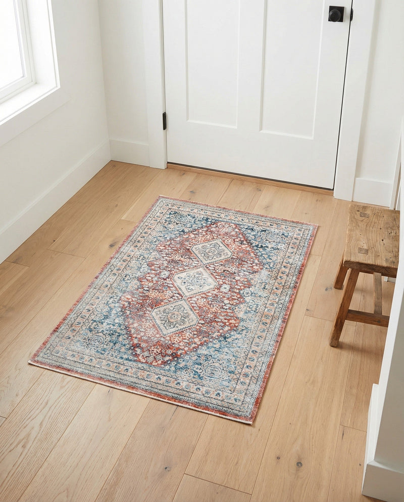 Coastal Haven Collection Area Rug -  Harborview Rectangle Red  lifestyle 26