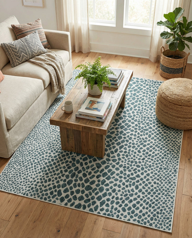Urban Oasis Rugs Collection Area Rug -  Terrace (Teal) Rectangle Teal  lifestyle 14