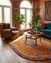 Caribbean Cove Collection Area Rug -  Nevis Oval Orange  lifestyle 50