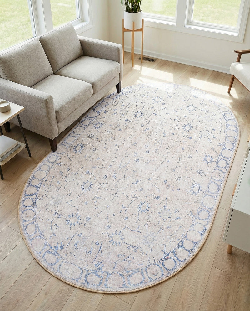 Heritage Elegance Collection Area Rug -  Nijo Oval Beige  lifestyle 28