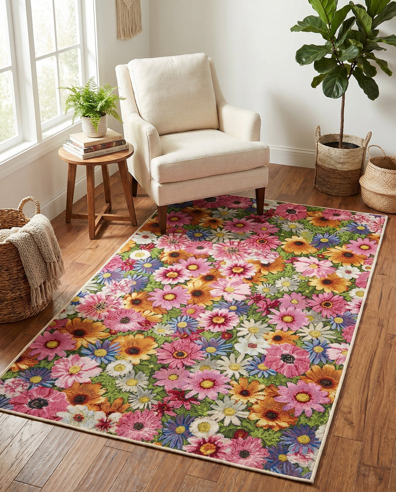 Seaside Blooms Collection Area Rug -  Marseilles Rectangle Multi  lifestyle 21