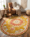 Brighton Terrace Collection Area Rug - Hove (Gold) Oval Gold  lifestyle 56