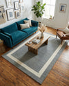 Savannah Borders Wool Collection Area Rug - Chatham Rectangle Earl Gray  lifestyle 35
