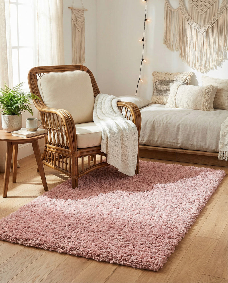 Alpine Plush Collection Area Rug - Verbier Rectangle Pink  lifestyle 30