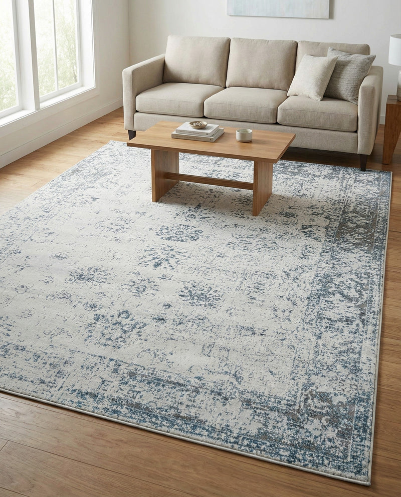 Riviera Elegance Collection Area Rug - Antibes (Light Blue) Rectangle Light Blue  lifestyle 22