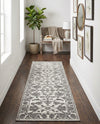 Charleston Elegance Collection Area Rug -  Seaport (white Gray) Runner white Gray  lifestyle 62