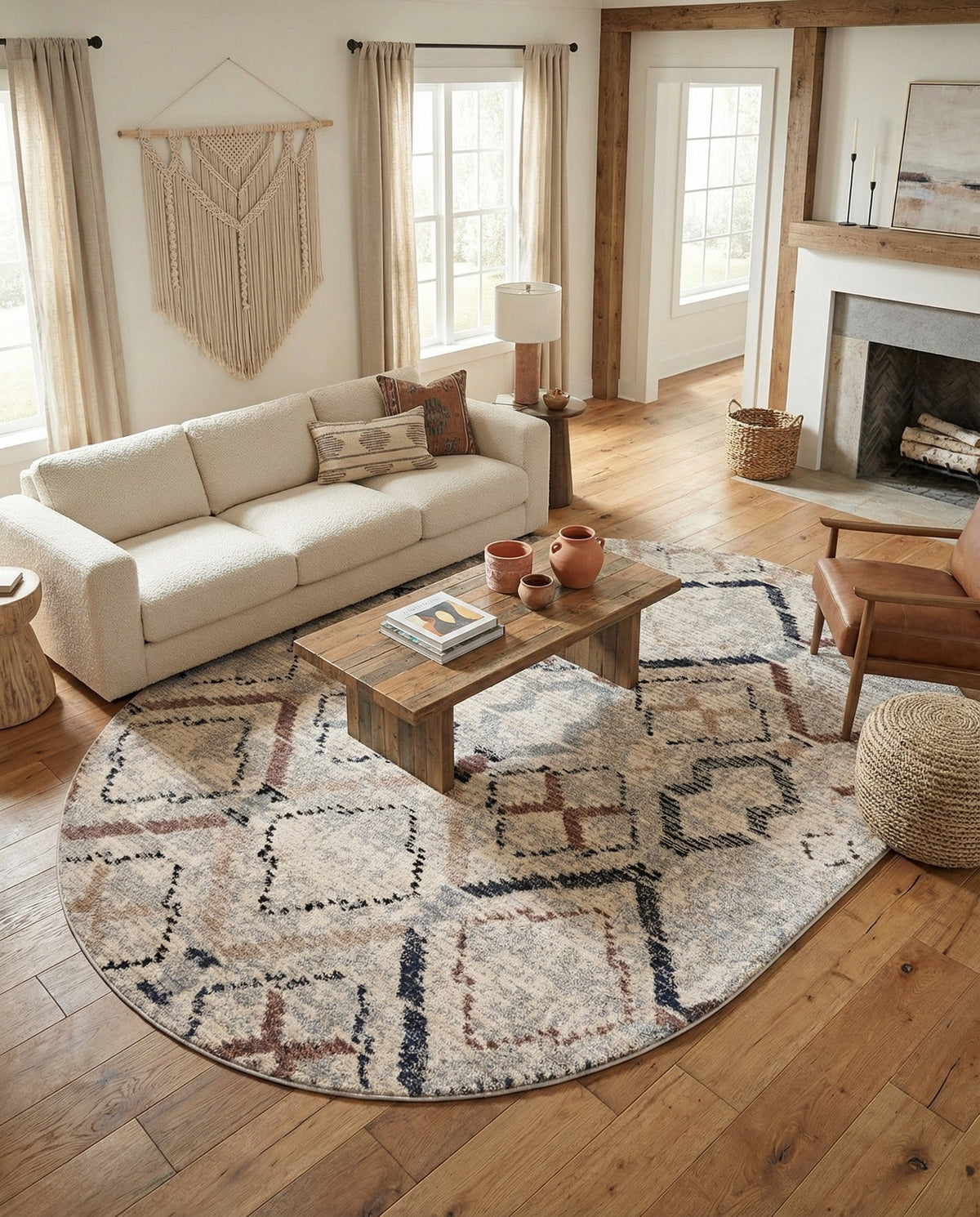 Santa Fe Trails Collection Area Rug - Canyon Oval Multi  lifestyle 88