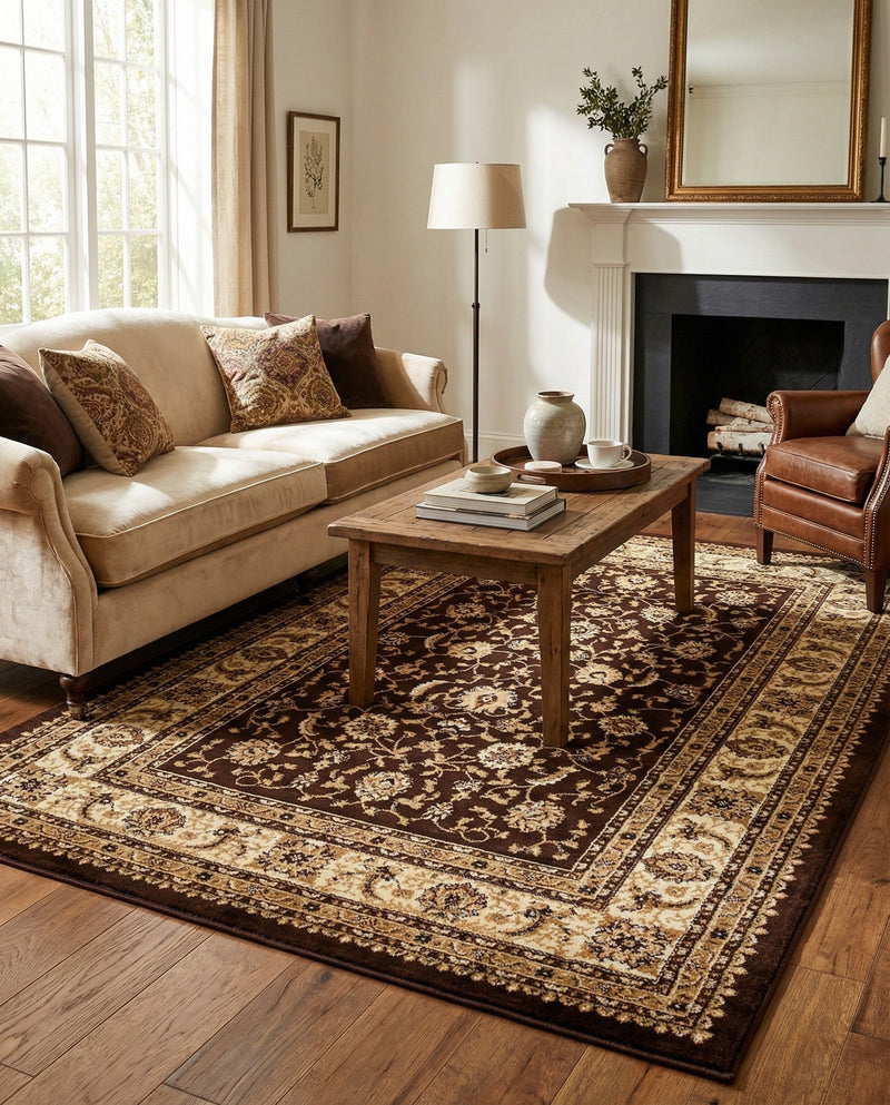 Jaipur Elegance Collection Area Rug -  Nahargarh (Brown) Rectangle Brown  lifestyle 7