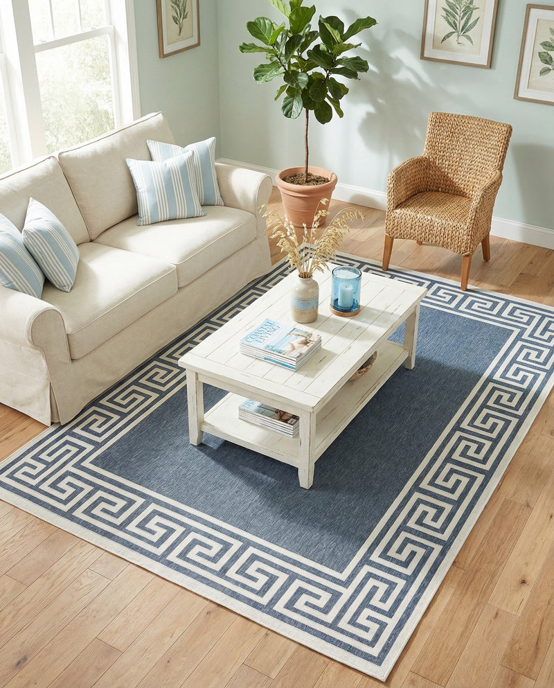 Seaside Haven Rugs Collection Area Rug -  Marina Rectangle Navy Blue  lifestyle 12