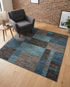 Autumn Meadow Collection Area Rug -  Sycamoreside (Blue Gray) Square Blue Gray  lifestyle 61