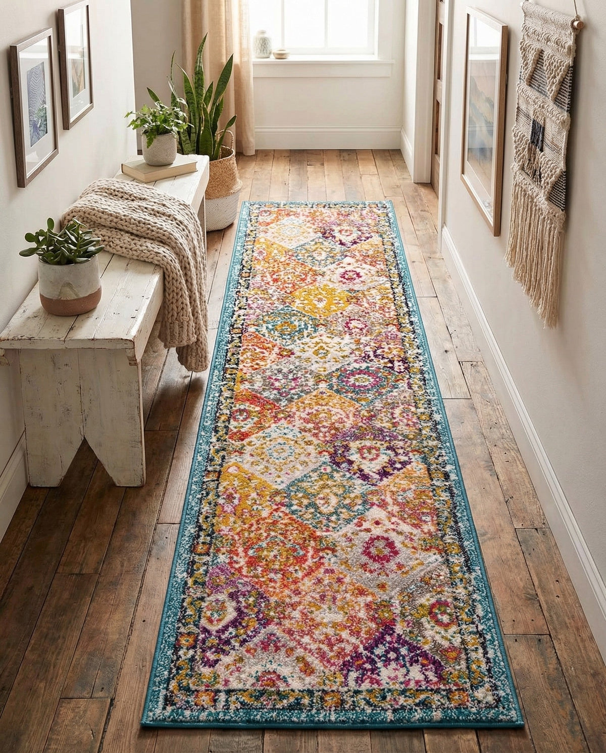 Brighton Terrace Collection Area Rug -  Rottingdean (Multi) Runner Multi  lifestyle 109