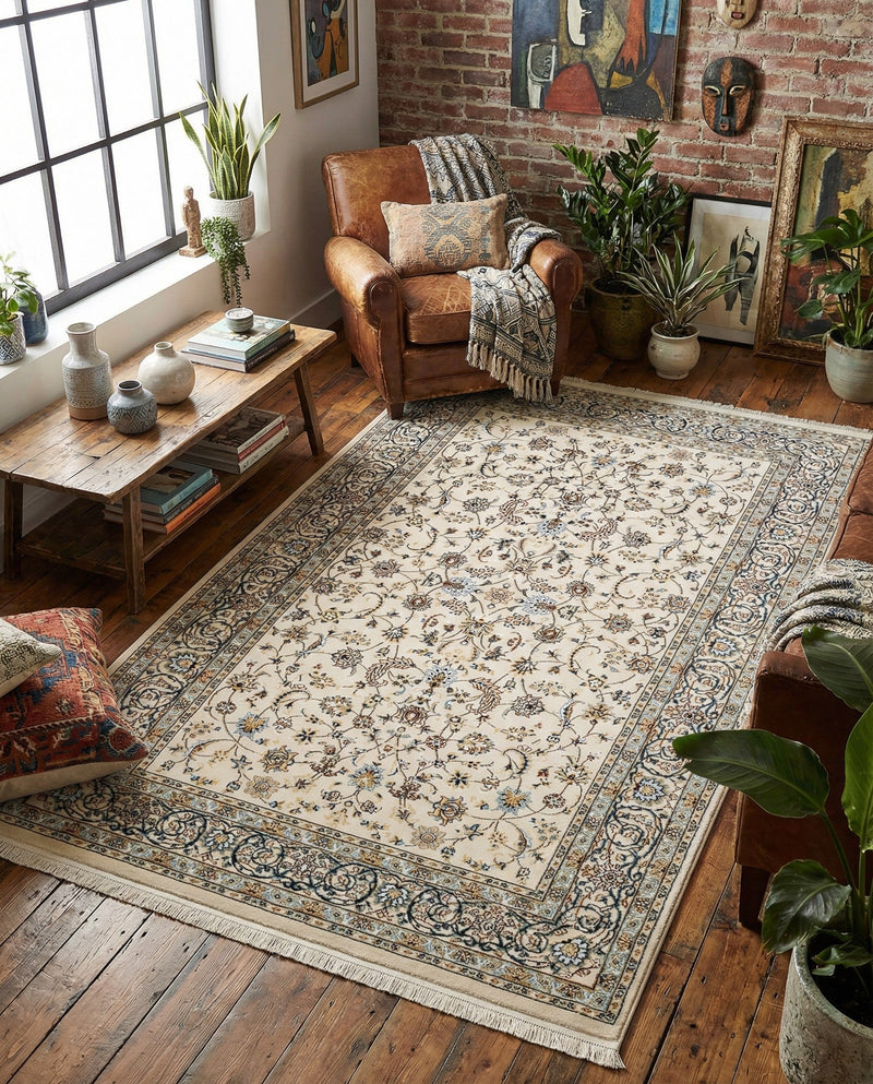 Persian Elegance Collection Area Rug -  Ardabil Rectangle Ivory  lifestyle 29