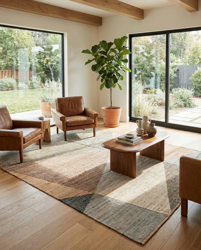 Desert Weave Jute Collection Area Rug -  Mojave Rectangle Multi  lifestyle 18
