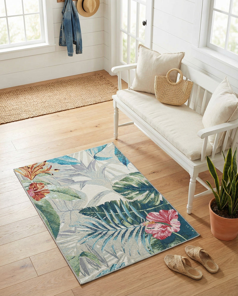 Seaside Blooms Collection Area Rug -  Paradise Rectangle Multi  lifestyle 44