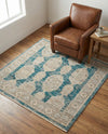 Seville Stripes Collection Area Rug -  Granada (Blue) Square Blue  lifestyle 68