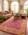 Casablanca Tapestry Collection Area Rug -  Marrakech (Berry Pink) Rectangle Berry Pink  lifestyle 13