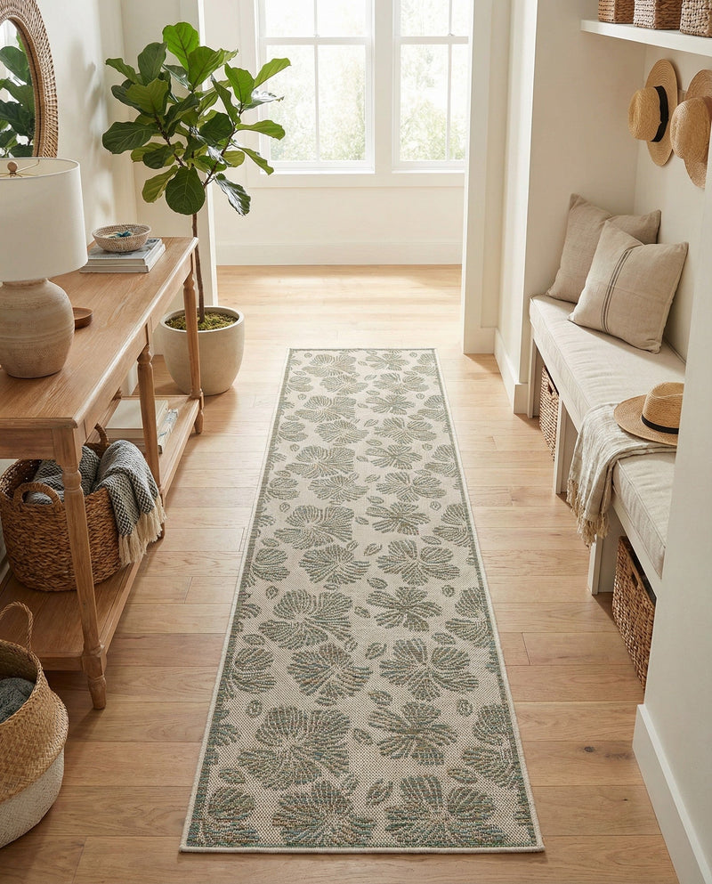 Coastal Terrace Collection Area Rug -  Marina Runner Ivory and Beige  lifestyle 53
