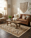 Tabriz Tapestry Collection Area Rug - Sahand (Ivory) Rectangle Ivory  lifestyle 11
