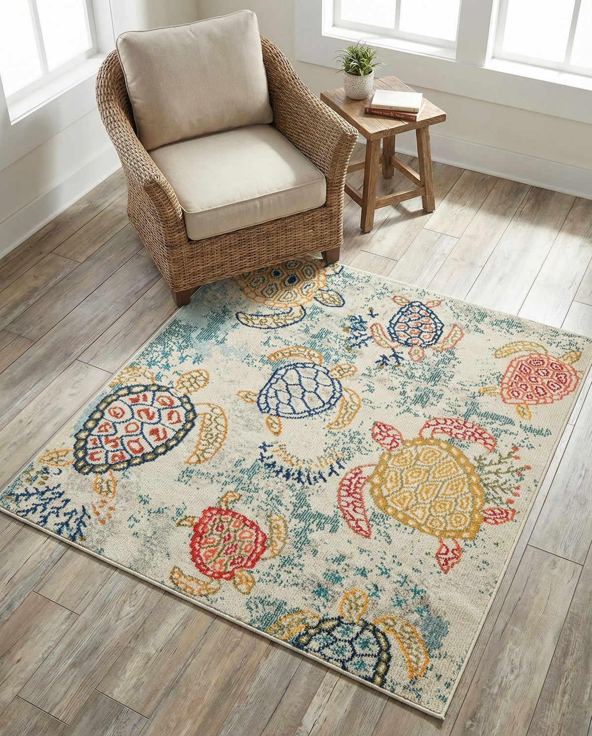 Sorrento Shores Collection Area Rug -  Massa Square Beige  lifestyle 121