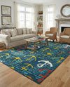 Seaside Haven Rugs Collection Area Rug -  Lighthouse Rectangle Navy Blue  lifestyle 18